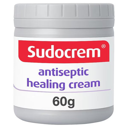 Sudocrem antiseptic healing cream jar on a white background